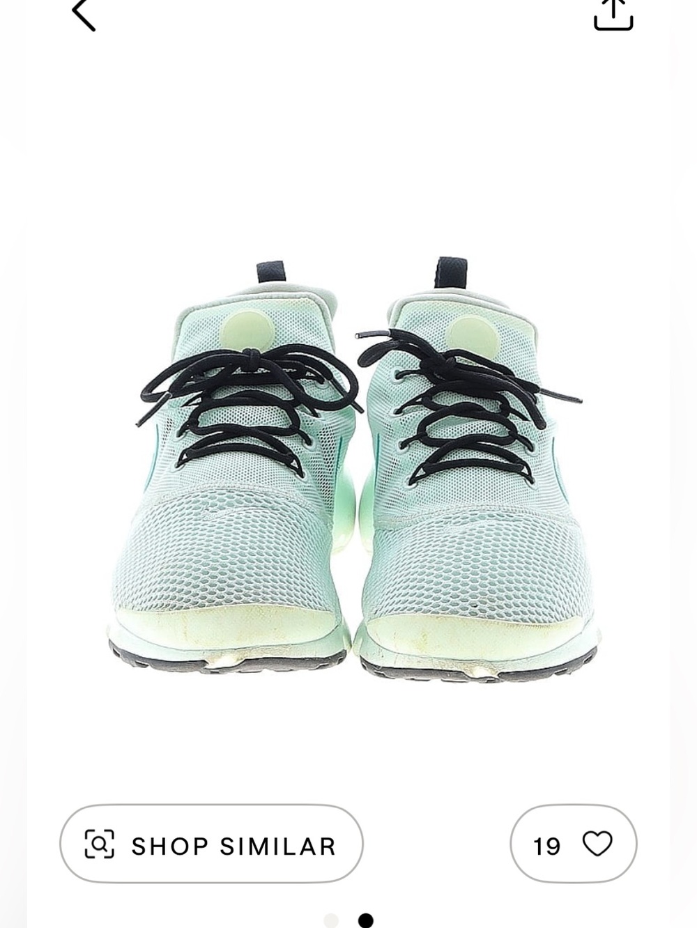 Nike Mint Green Mesh Athletic Sneakers with Black Laces